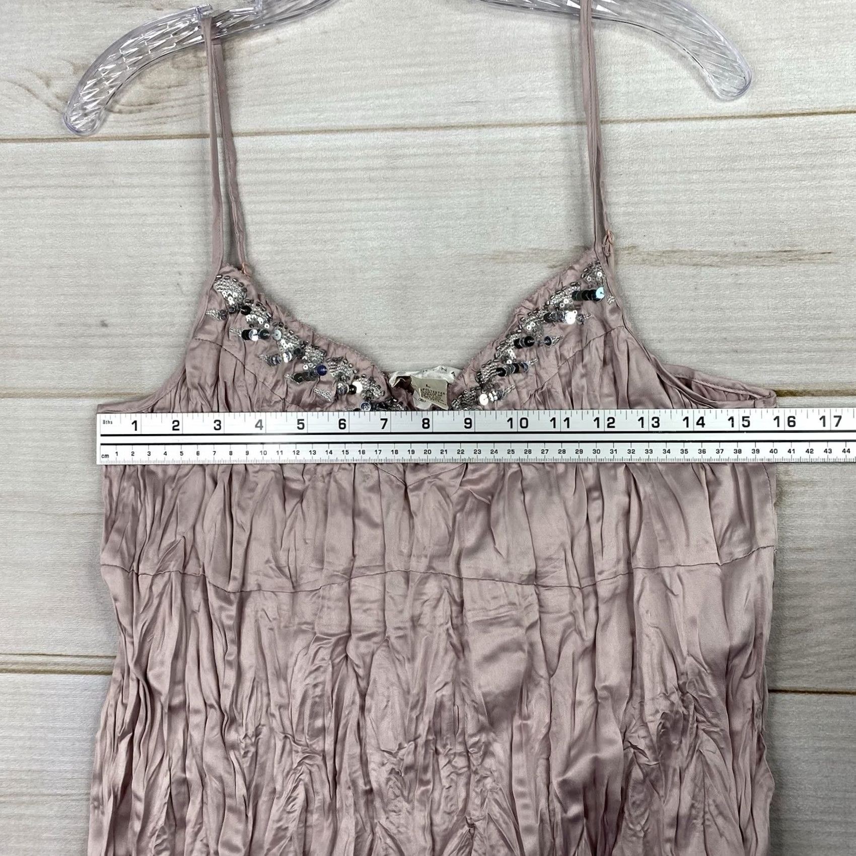 Pinko Kenar Tank Womens L Pink Crinkle Sequin Sleeveless Spaghetti Strap Beach Y2K Vintage Not N/A Size XL / US 12-14 / IT 48-50 - 6 Thumbnail