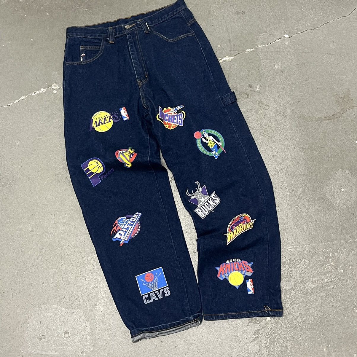 Vintage VTG 2000’s NBA Baggy Denim Jeans 32x30 Y2K Size US 32 / EU 48 - 2 Thumbnail