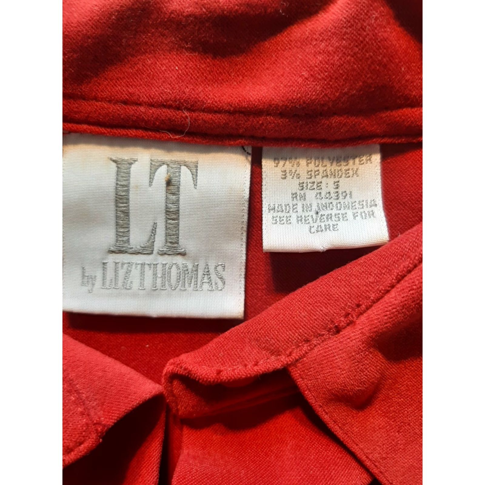 Vintage VINTAGE Liz Thomas Shirt Women Button-Up Long Sleeve Red 40" Chest Size S 2 Pocket Size S / US 4 / IT 40 - 4 Thumbnail