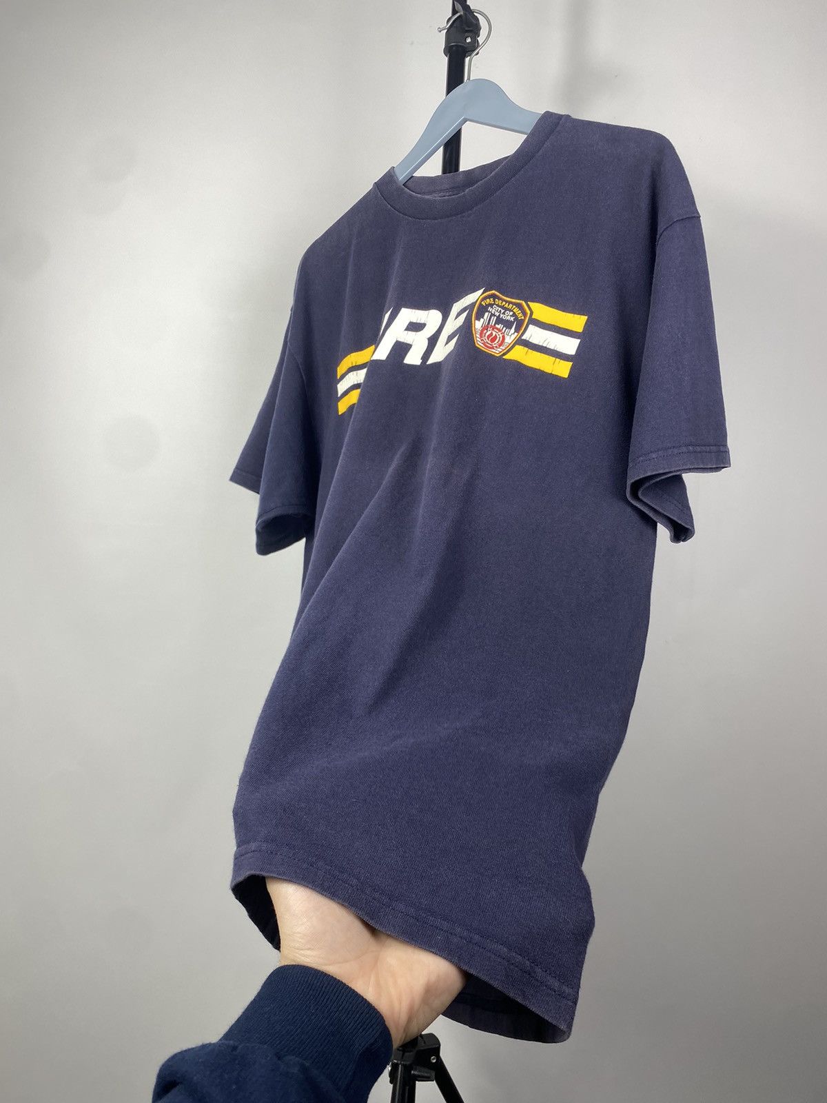 Lee × Vintage Vintage 90s Lee faded Fire New York KEEP BACK 200FT T shirt Size US L / EU 52-54 / 3 - 3 Thumbnail