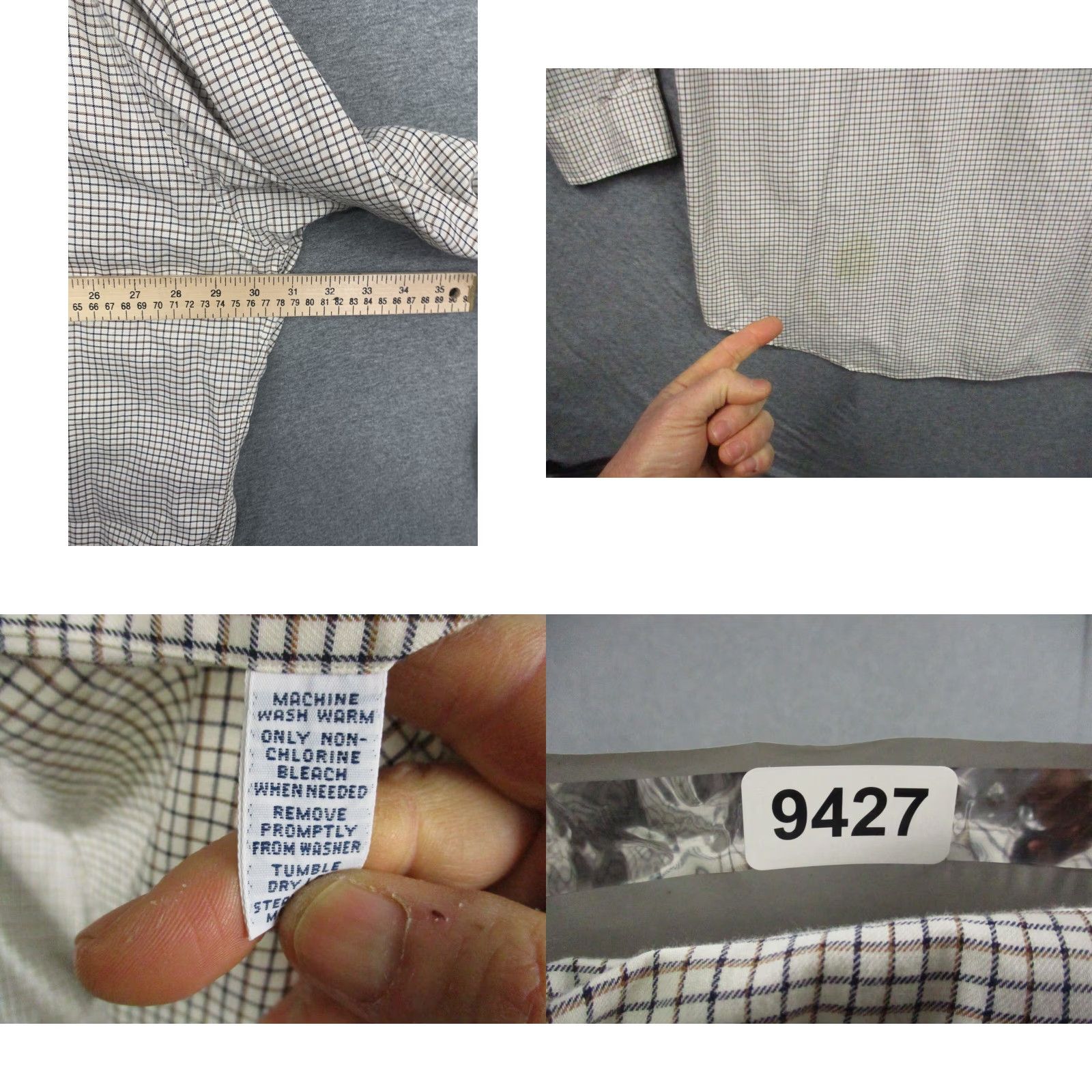 Ralph Lauren Ralph Lauren Shirt 3XLT Tall Button-Down Check Blue Pony On Eggshell Beige Cotton Size US XXL / EU 58 / 5 - 8 Thumbnail