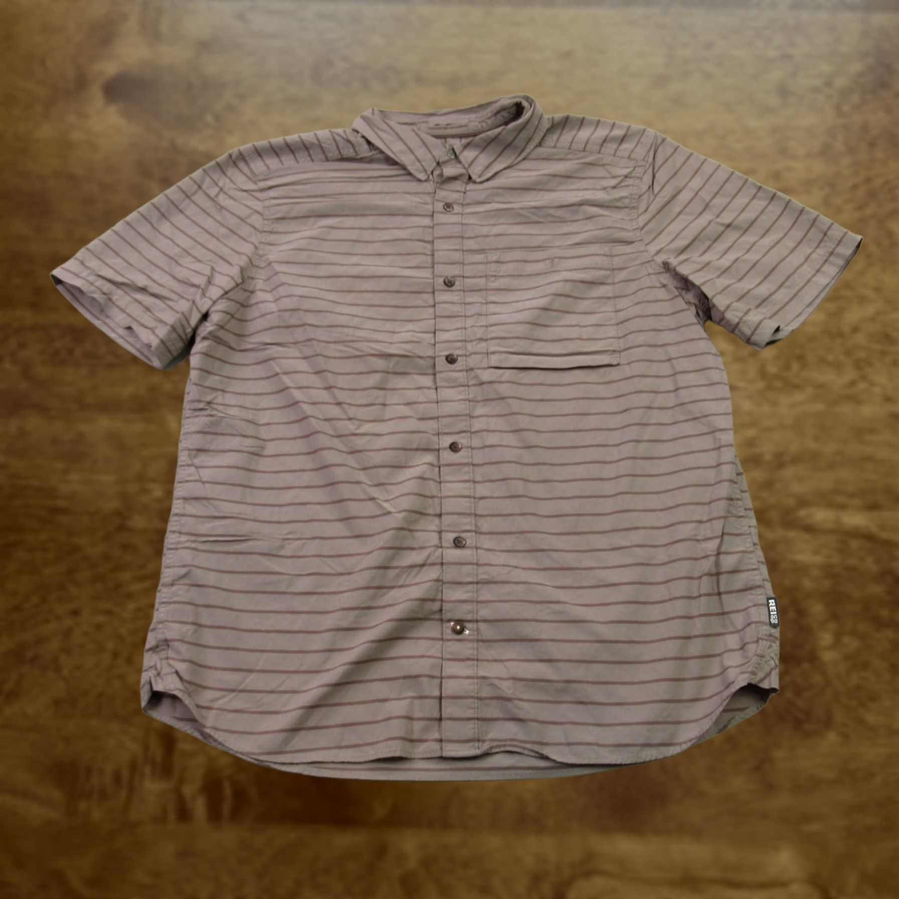 Prana prAna Shirt Mens L Short Sleeve Button Up Lightweight Pockets Hike Stripe Shirt Size US L / EU 52-54 / 3 - 1 Thumbnail