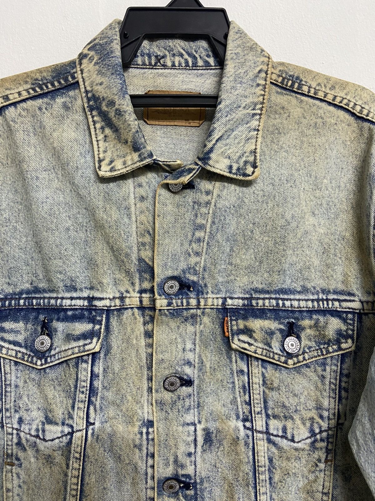 Levi's Vintage 80s Levis Trucker denim Jacket Acid Wash 70649 Size US M / EU 48-50 / 2 - 2 Thumbnail