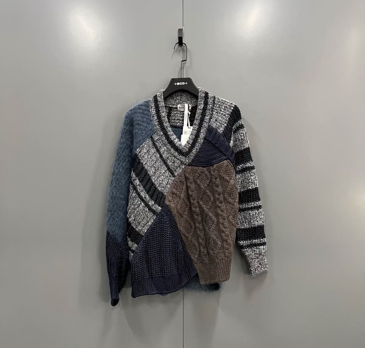 Kolor Kolor Spliced Irregular Knit Sweater J41 Size US M / EU 48-50 / 2 - 1 Thumbnail