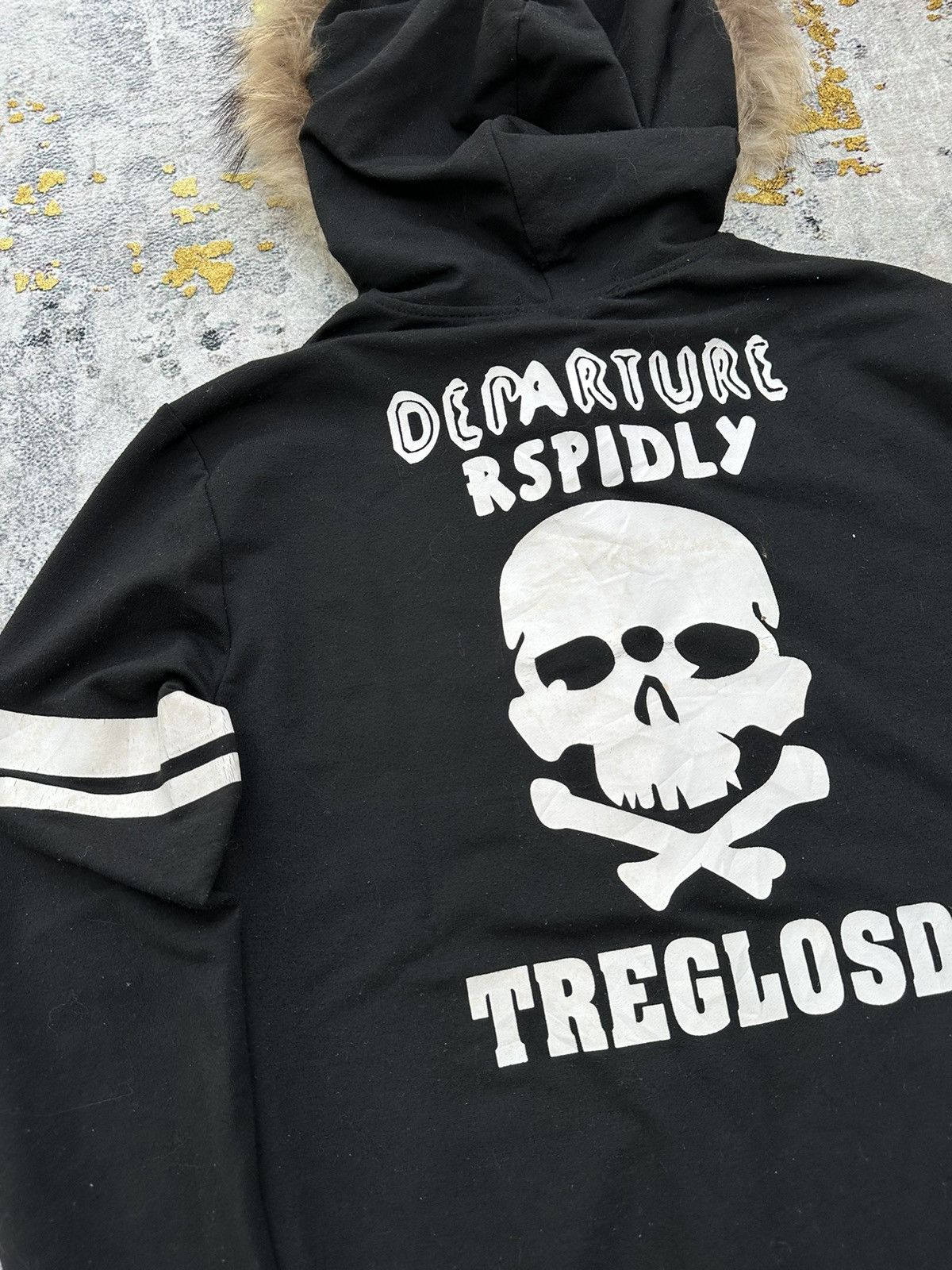 20471120 2000s DEPARTURE RSPIDLY SKULL NUMBER 7 FUR HOODIE LGB STYLE Size US M / EU 48-50 / 2 - 9 Thumbnail