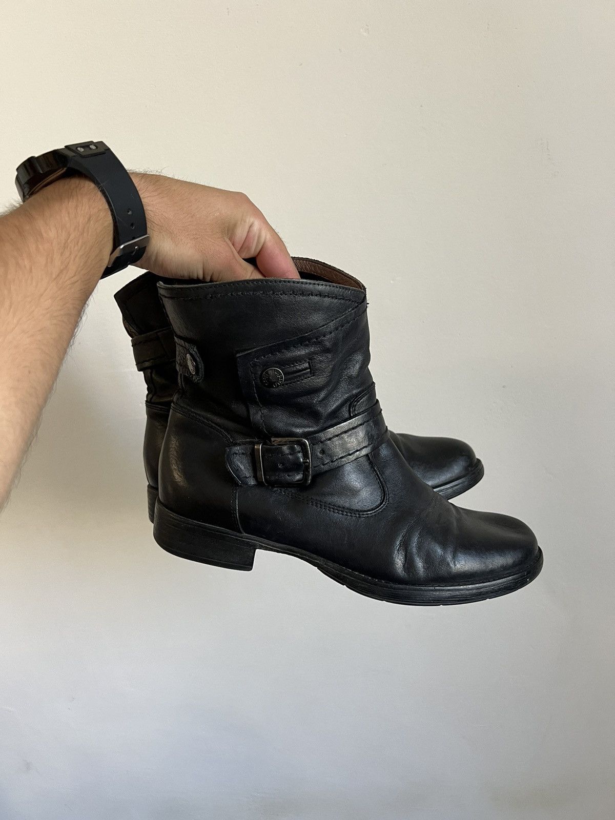 Leather Y2K vintage leather avant garde boots Rick Owen’s style Size US 8 / IT 38 - 1 Thumbnail