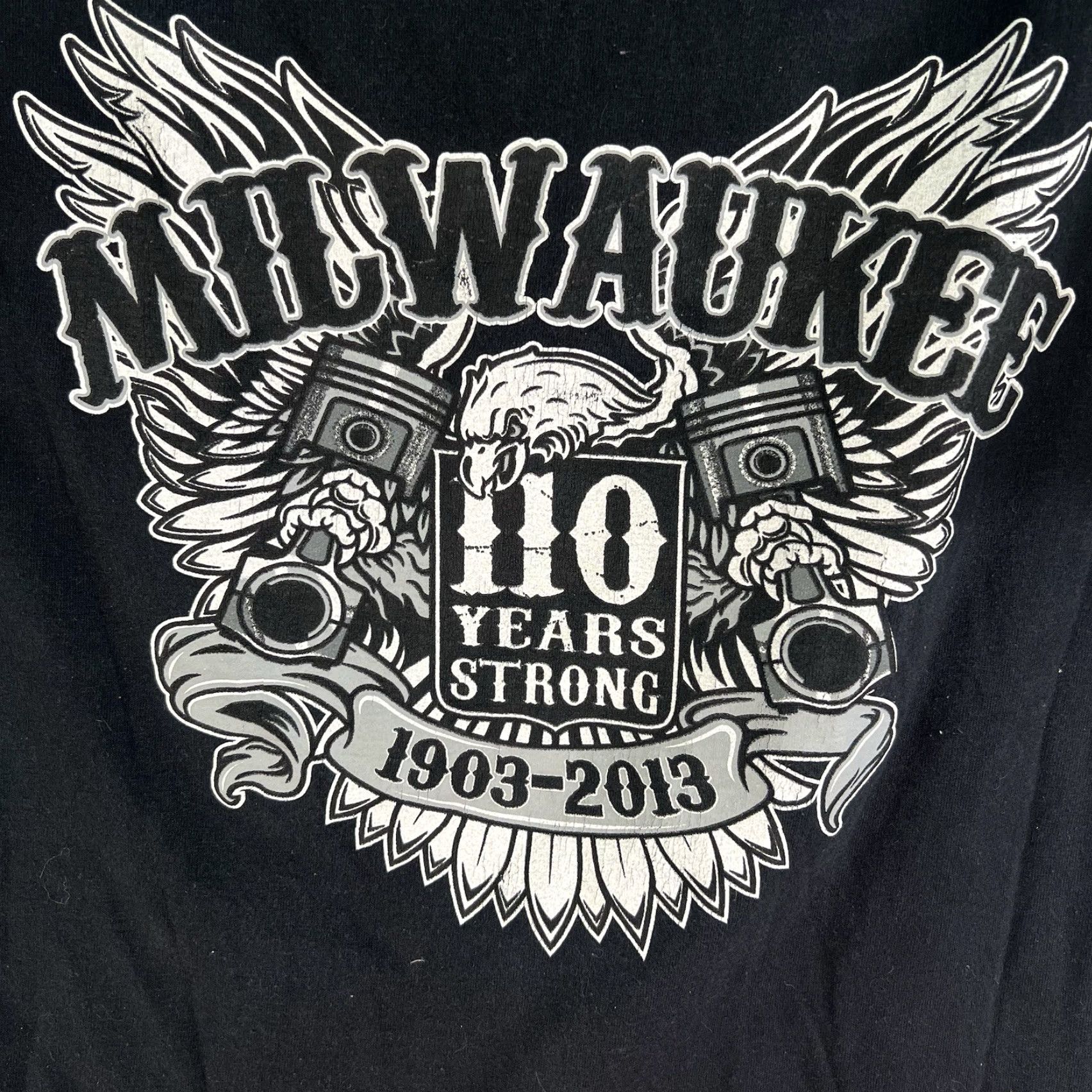 Harley Davidson Harley-Davidson T-Shirt Harley-Davidson 110th Rally Milwaukee WI Black M Mens Short Sleeve Graphic Print Logo Crew Neck Cotton Knit Regular Fit Size US M / EU 48-50 / 2 - 2 Thumbnail