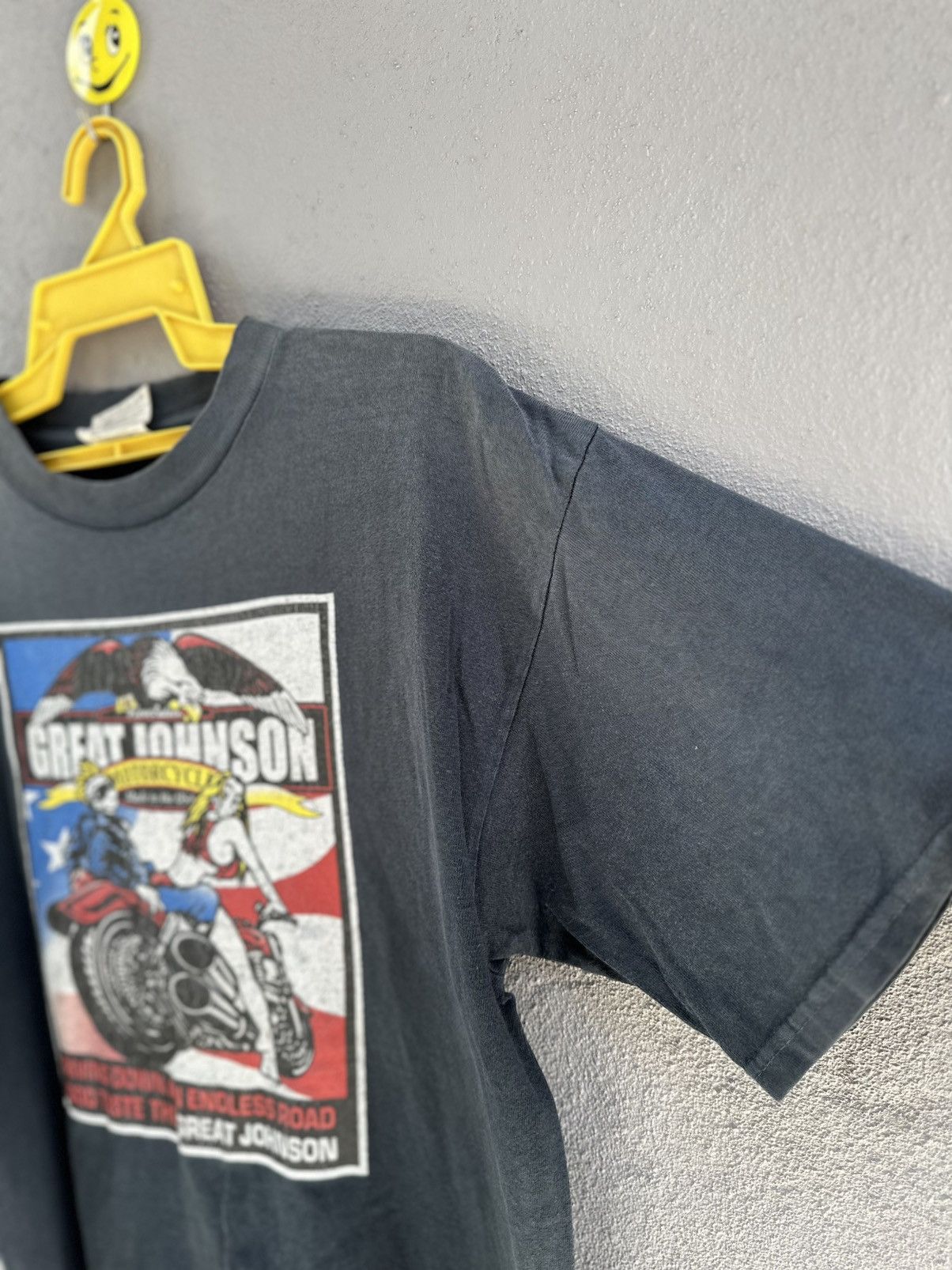 Harley Davidson Thrashed Vintage 90s Great Johnson Motorcycle Sun Faded Tee Size US M / EU 48-50 / 2 - 6 Thumbnail