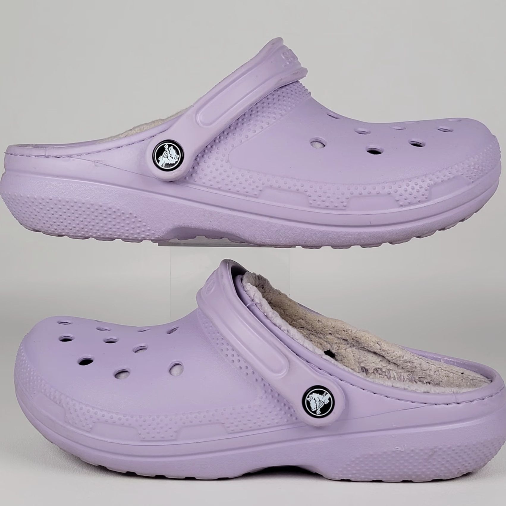 Crocs VINTAGE Crocs Clogs Fleece Lined Purple Slip-On Unisex Adults 8-10 Mens Womens 8 10? Size M / US 6-8 / IT 42-44 - 4 Thumbnail