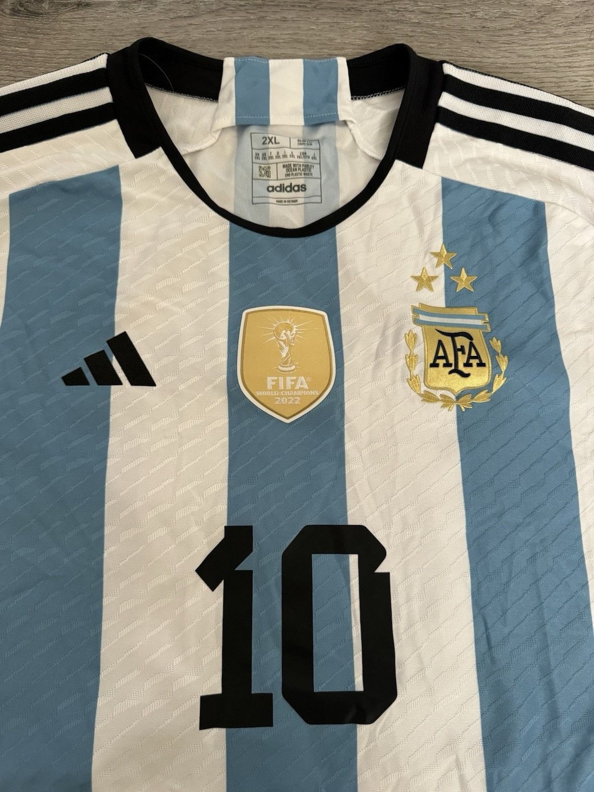 Adidas LIONEL MESSI ARGENTINA 2022_23 HOME JERSEY WORLD CUP Size US XL / EU 56 / 4 - 5 Thumbnail