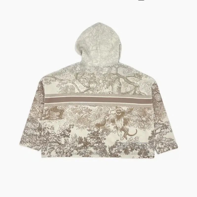 Dior Dior Cropped Graphic Hoodie in Beige . Size M / US 6-8 / IT 42-44 - 2 Thumbnail