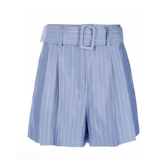 Sandro Sandro Women's Blue Striped High Pleated Shorts, Size 34/XS Size 24" / US 00 / IT 34 - 1 Thumbnail