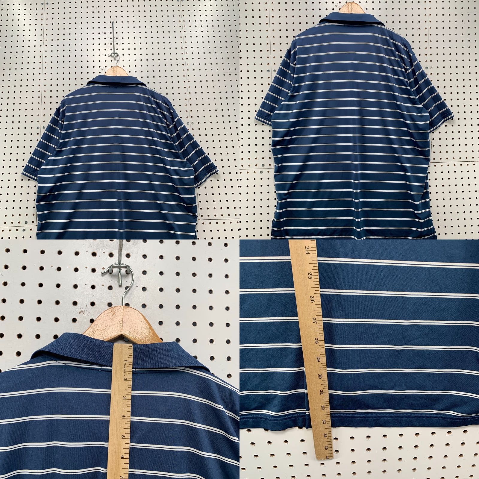Peter Millar VINTAGE Peter Millar Summer Comfort Polo Shirt Blue White Striped Men XL 25x33.5 Size US XL / EU 56 / 4 - 9 Thumbnail