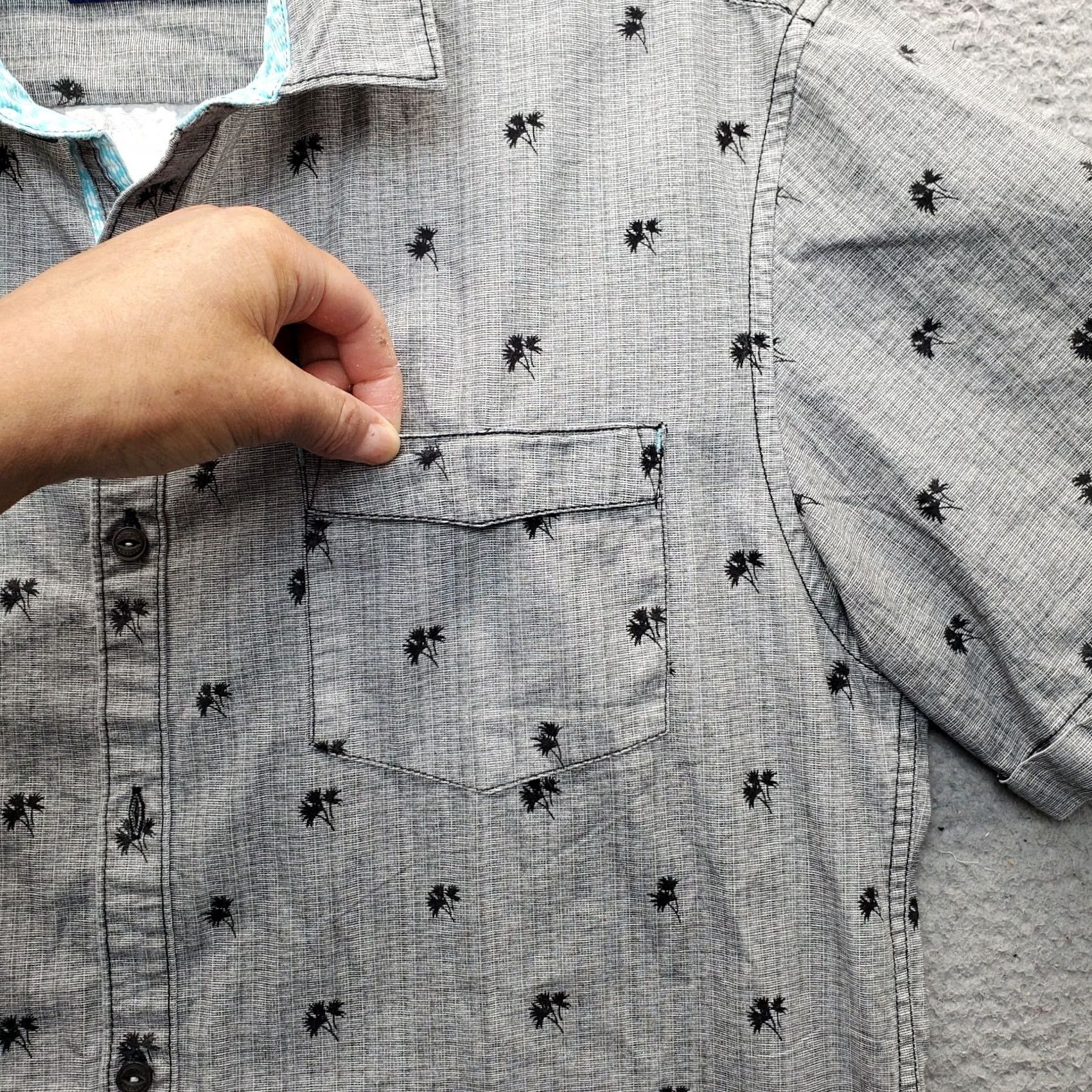 Vintage New York & Company LON NYC Button-Up Shirt Mens XL Multi Cotton Leaf Print Short Sleeve Collared Size US XL / EU 56 / 4 - 5 Thumbnail