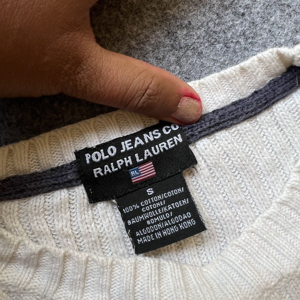 Designer × Polo Ralph Lauren × Vintage Vintage Polo Ralph Lauren American Flag Knit Sweater Size S / US 4 / IT 40 - 3 Thumbnail