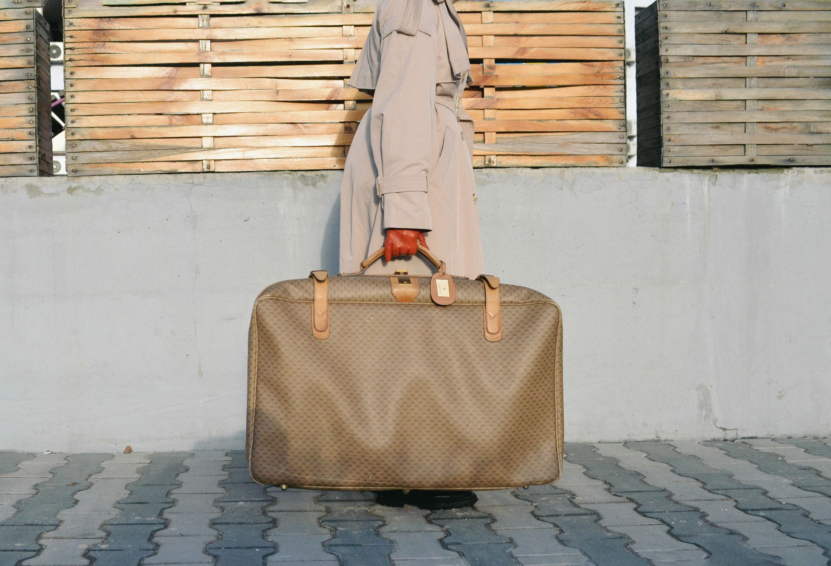 Gucci GUCCI Luggage Bag Monogram GG Logo Suitcase Brown Leather Size ONE SIZE - 5 Thumbnail