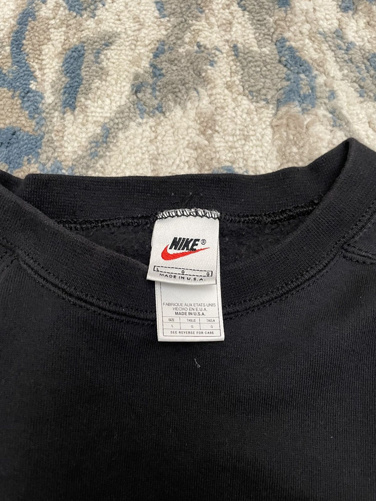 Nike × Supreme Vintage 90s Black Nike Swoosh Sweatshirt Crewneck Size US L / EU 52-54 / 3 - 3 Thumbnail