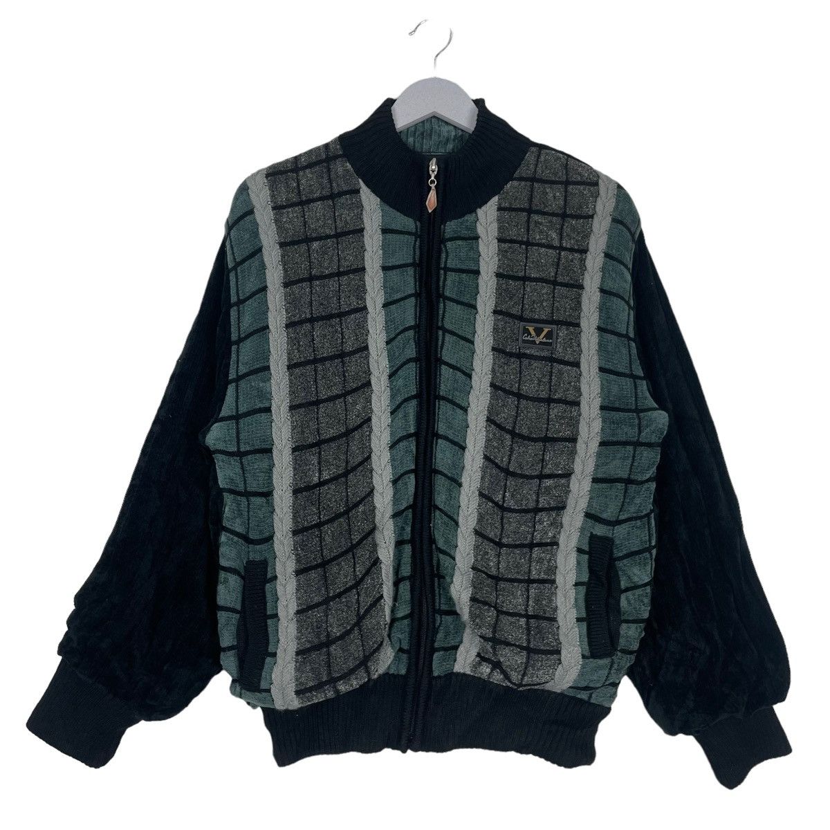 Designer × Japanese Brand 💥90s CARLO VALENTINO VELVET BOMBER JACKET Size US M / EU 48-50 / 2 - 2 Thumbnail