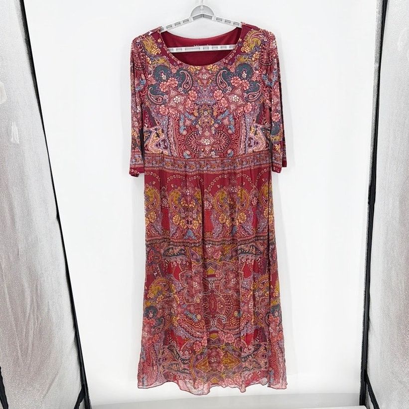 Soft Surroundings Soft Surroundings Niran Maxi Dress Size L Bohemian western Size L / US 10 / IT 46 - 1 Thumbnail