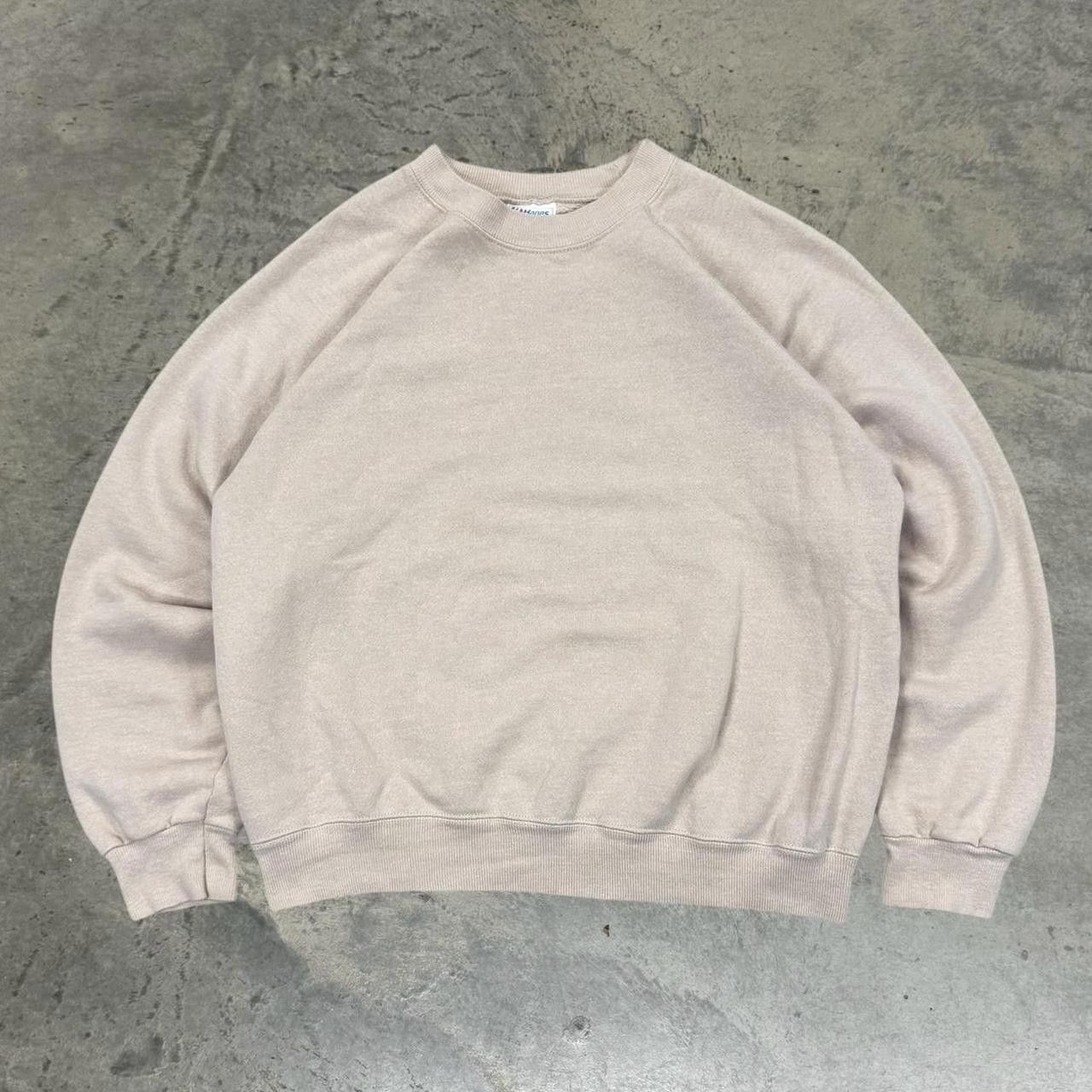 Hanes × Vintage Vintage 90s Rose Gold Pink Blank Crewneck Sweatshirt Size US L / EU 52-54 / 3 - 1 Thumbnail