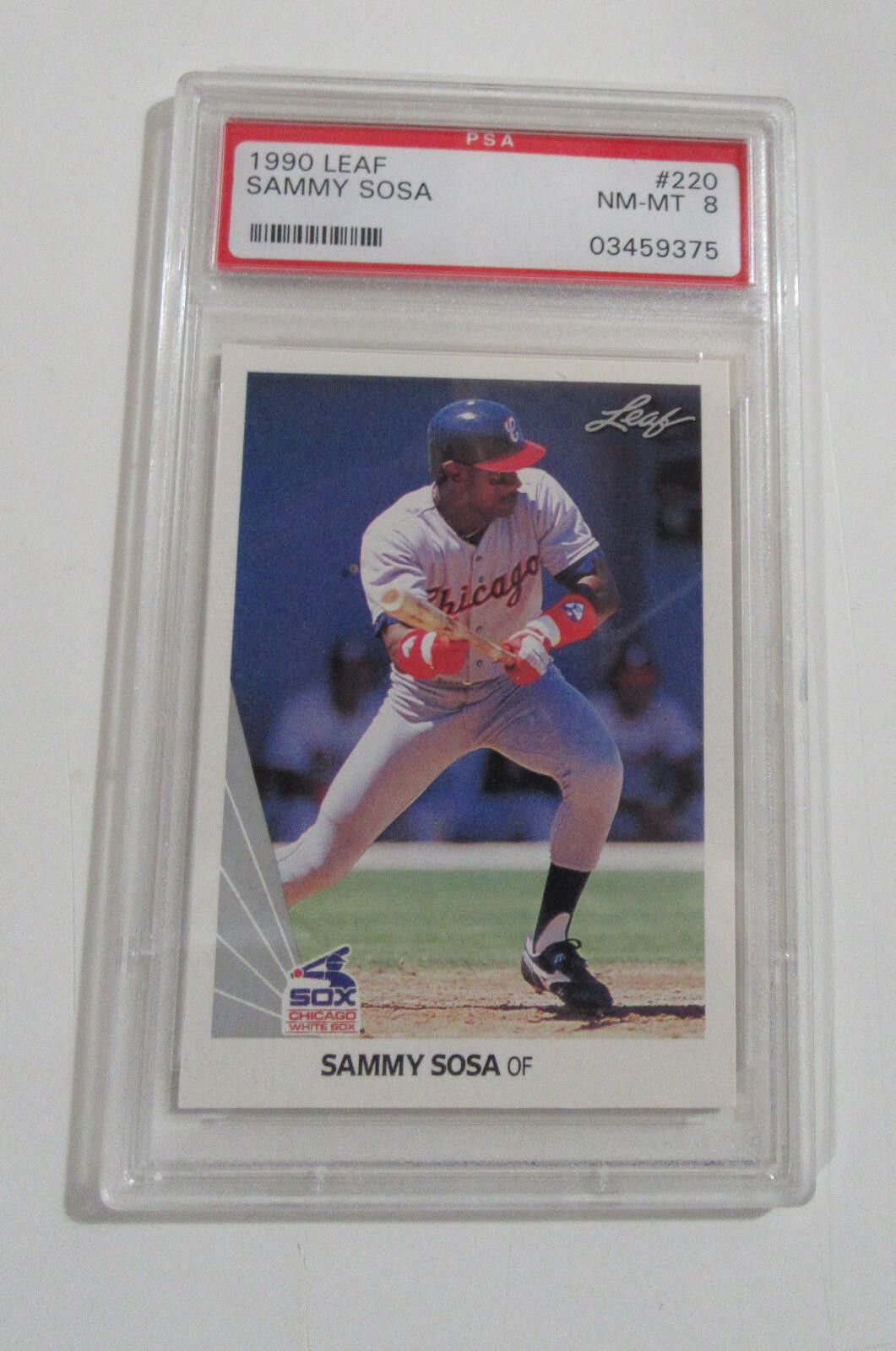 Other 1990 Leaf Sammy Sosa PSA 8 NM-MT Rookie RC #220 White Sox Size ONE SIZE - 1 Thumbnail