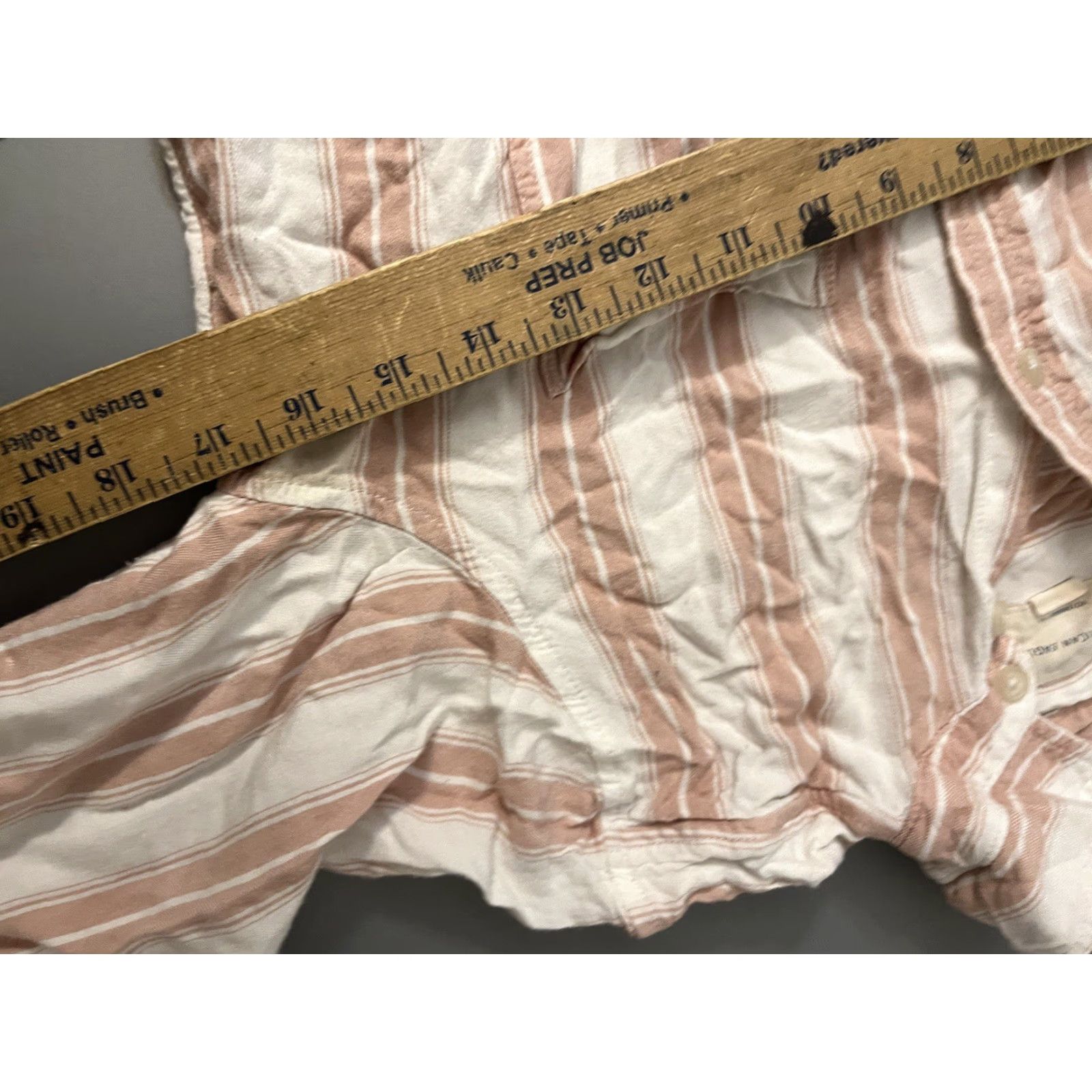 American Eagle Outfitters American Eagle Outfitters Women’s Large Boyfriend Fit Pink White Striped Shirt Top Buttons Size L / US 10 / IT 46 - 5 Thumbnail