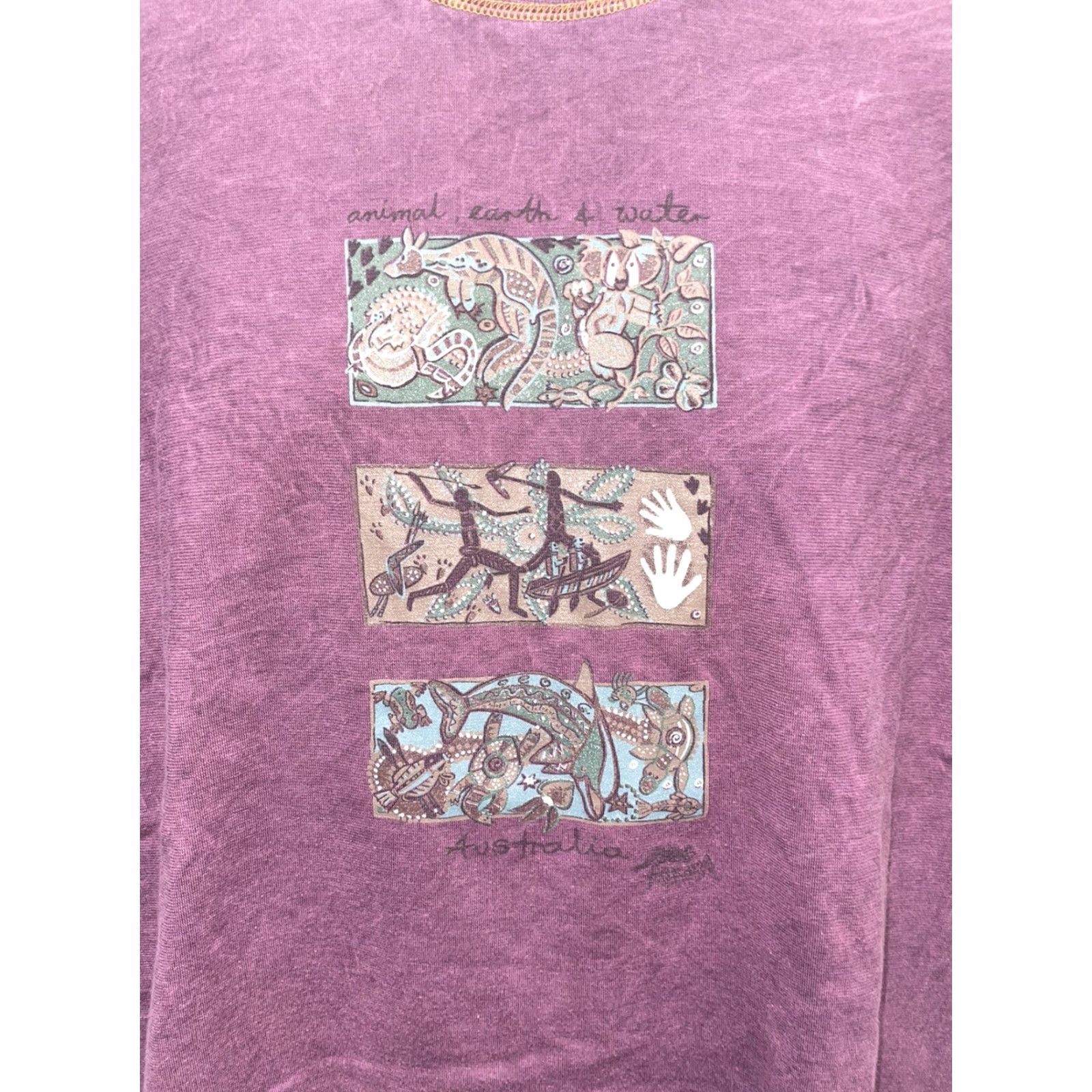 4SDESIGNS ArrawarrA Designs Australia Purple Graphic T-Shirt Mens S Size US S / EU 44-46 / 1 - 2 Thumbnail