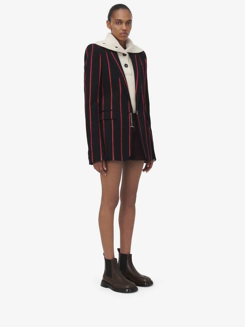 Alexander McQueen o1srvl11e0226 Blazer Stripe Jacket In Multicolor Size M / US 6-8 / IT 42-44 - 4 Thumbnail