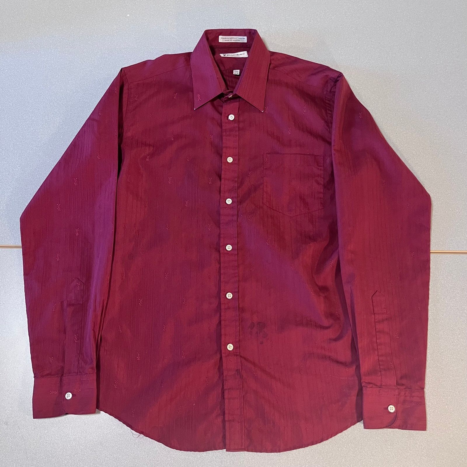 Yves Saint Laurent Yves Saint Laurent monogram Shirt – Size 34 – Burgundy Size US M / EU 48-50 / 2 - 2 Thumbnail