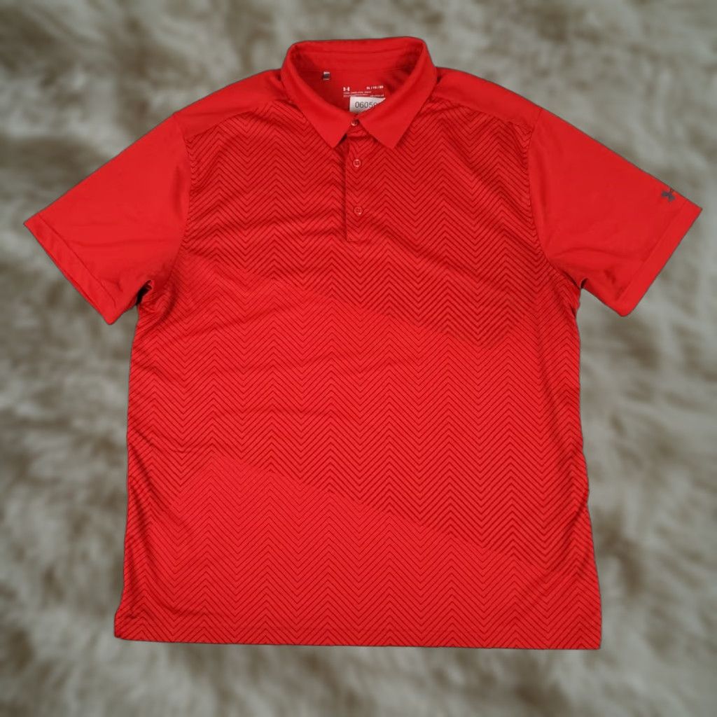 Under Armour Under Armour Polo Shirt Mens XL Red Golf Casual Short Sleeve Polo Size US XL / EU 56 / 4 - 1 Thumbnail