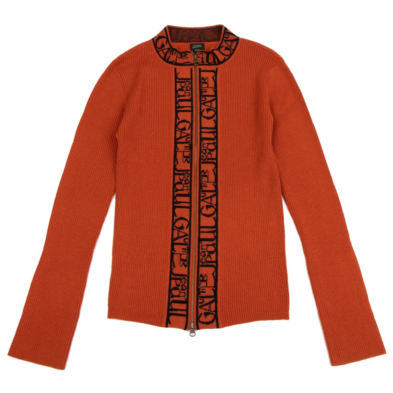 Jean Paul Gaultier Logo Line Driver's Knit in Orange, Size 48 Size US M / EU 48-50 / 2 - 1 Thumbnail