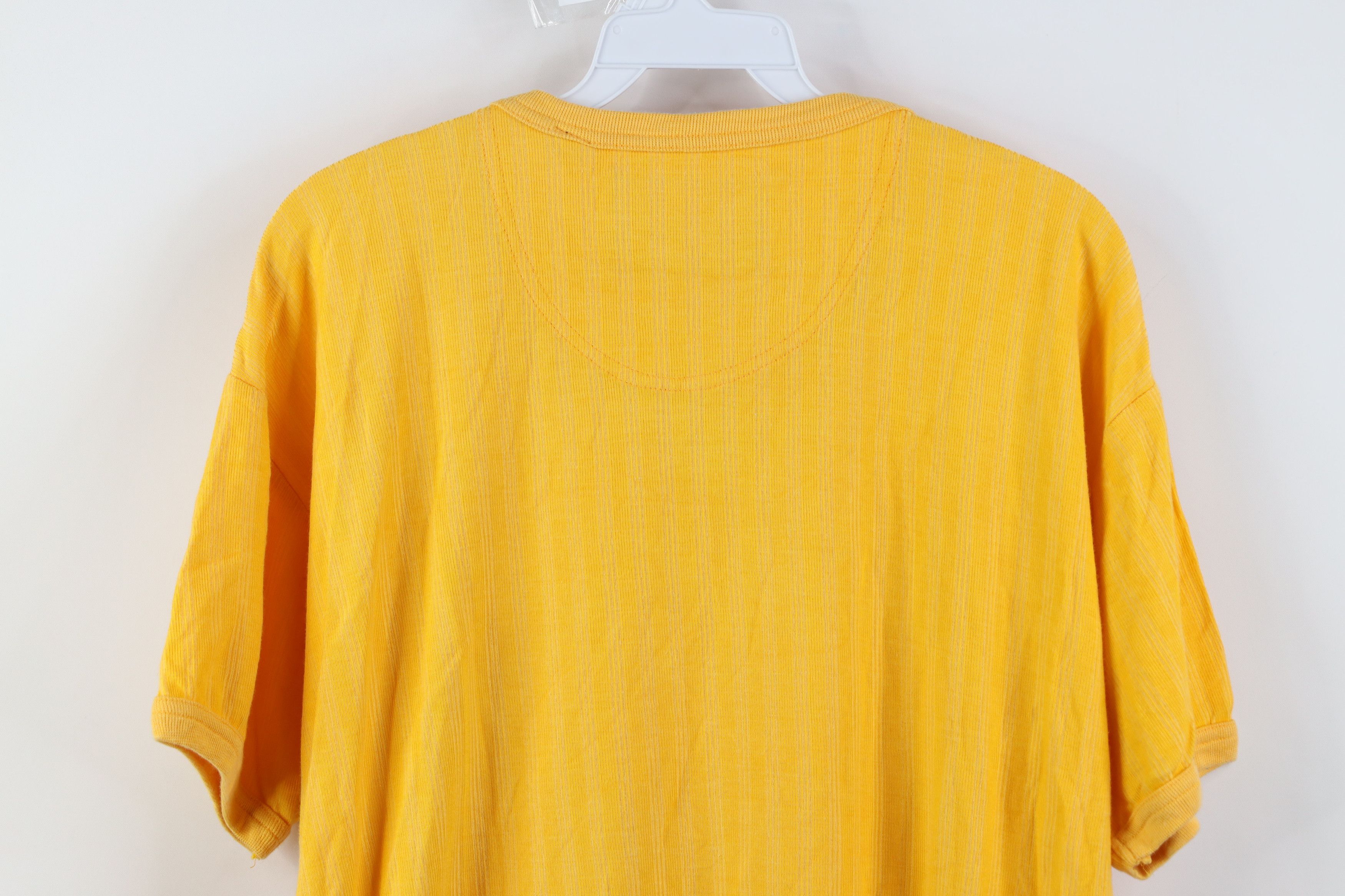 Vintage Vintage 90s Streetwear Ribbed Knit Ringer T-Shirt Yellow Size US XL / EU 56 / 4 - 12 Thumbnail