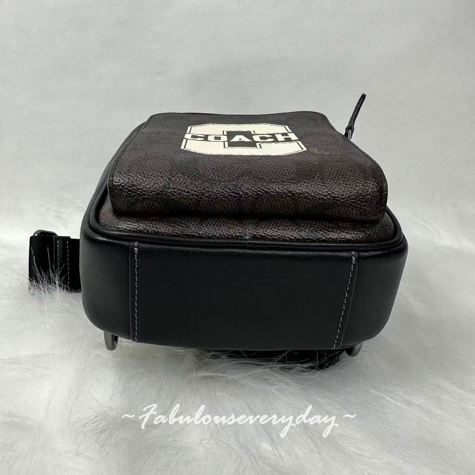 Coach Coach Men's Racer Sling Pack Varsity Graphic Leather/Walnut Size ONE SIZE - 8 Thumbnail