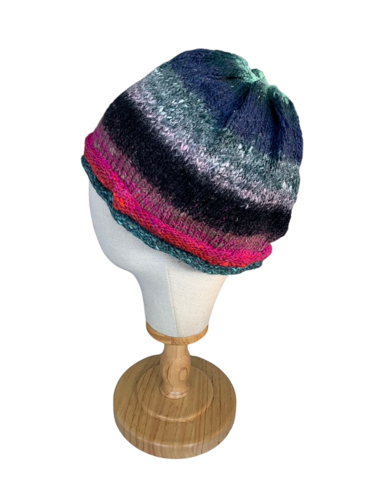 Japanese Brand Hippies style Rare Multicolour Knitted Beanie Hats Size ONE SIZE - 5 Thumbnail