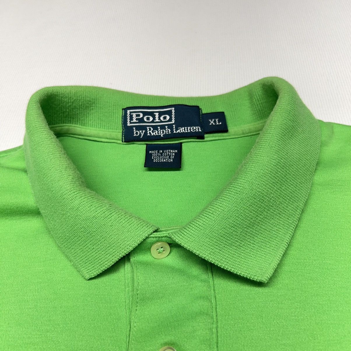 Polo Ralph Lauren × Vintage VTG Polo Ralph Lauren Polo Shirt Green Purple Short Sleeve Size US XL / EU 56 / 4 - 4 Thumbnail