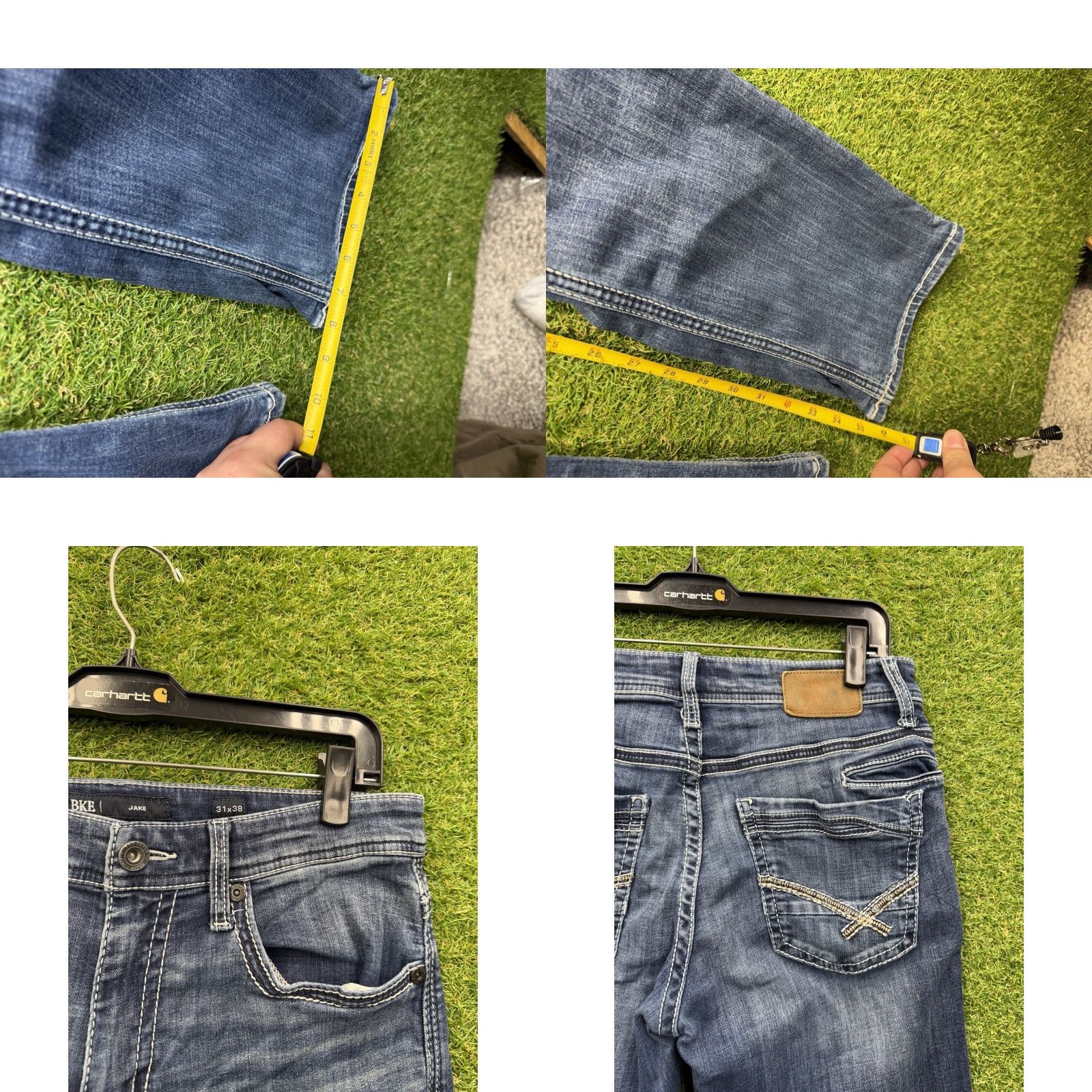 Vintage Buckle Buckle Bke Jeans Mens 31x38 Medium Wash Straight Leg Stretch Casual Comfort Denim 5-Pocket Regular Blue Mens Jeans 31in 38in��� Size US 31 - 8 Thumbnail