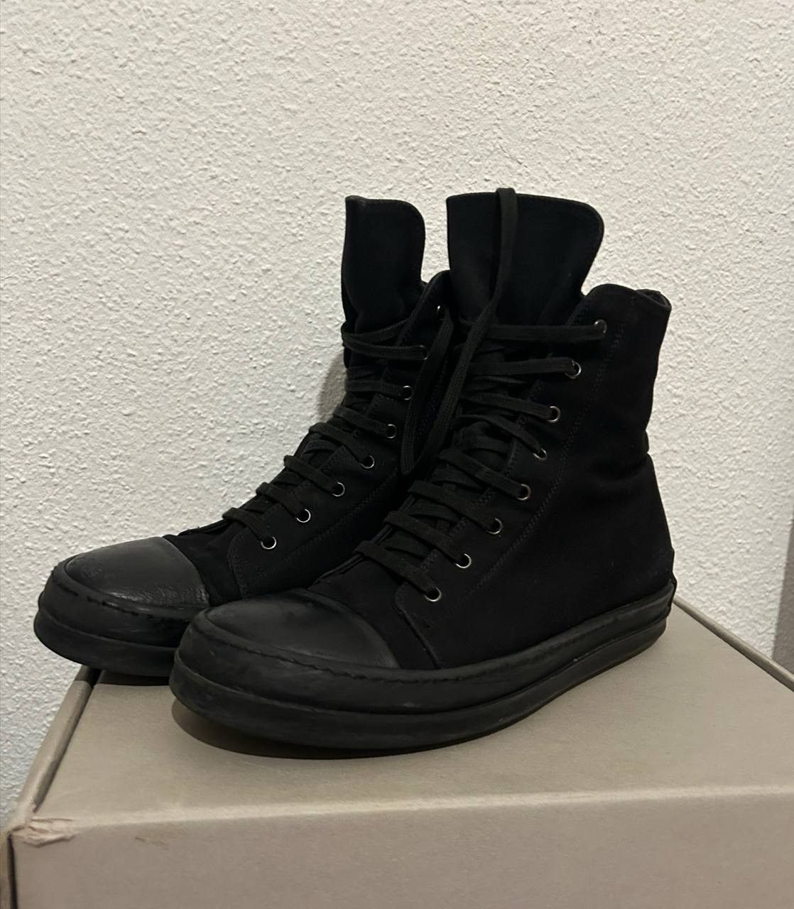 Rick Owens Drkshdw rick owens high ramones triple black ramones Size US 10.5 / EU 43-44 - 1 Thumbnail