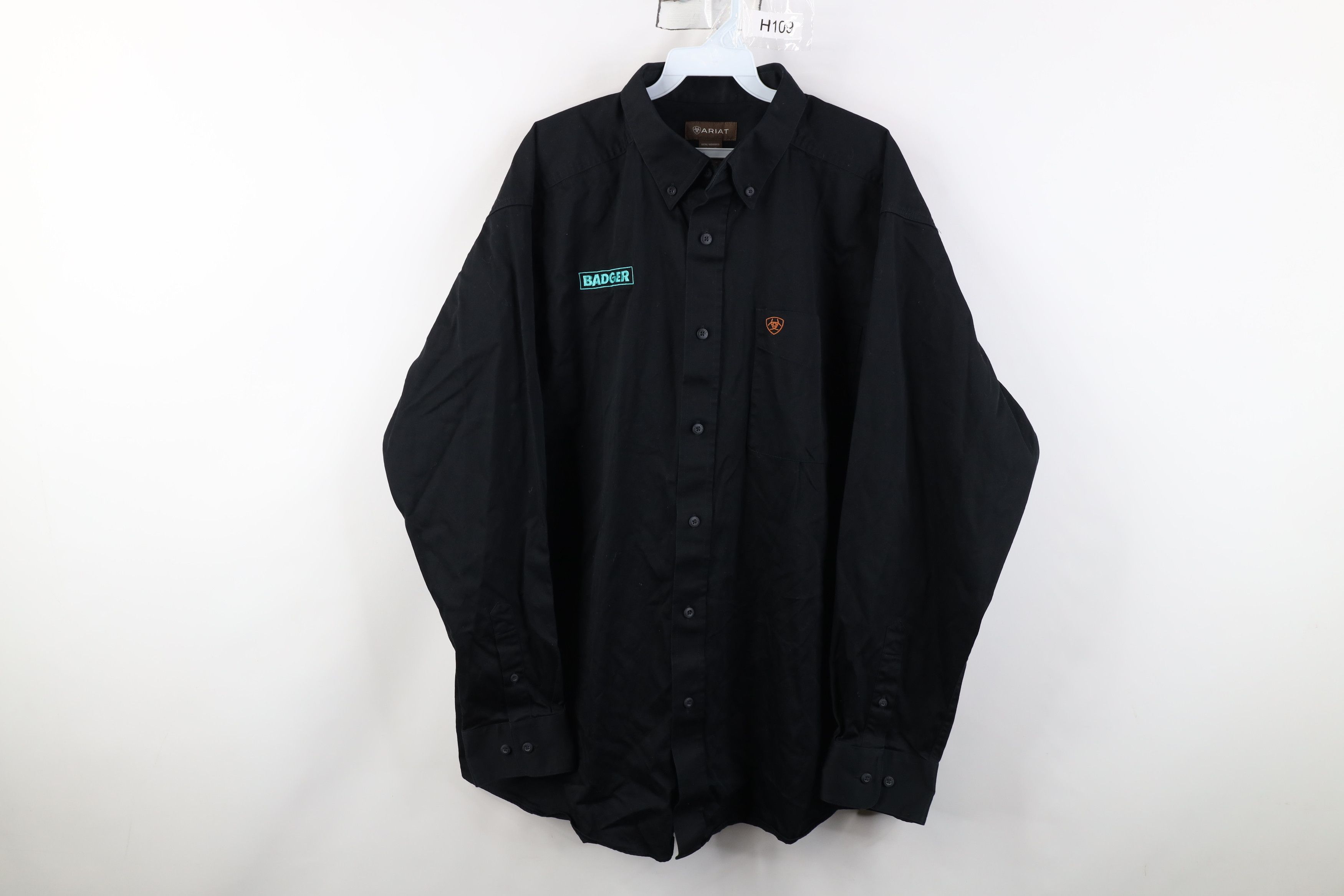 Ariat Ariat Heavyweight Collared Button Down Shirt Workwear Black Size US XL / EU 56 / 4 - 1 Thumbnail