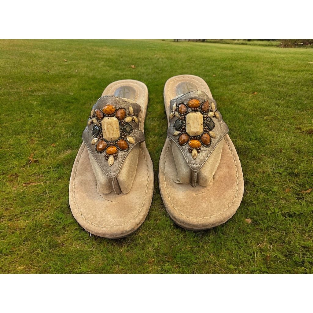 Clarks Clarks Artisan Sandals Thong Sandals Flats Leather Size 6.5 Size US 6.5 / IT 36.5 - 2 Thumbnail
