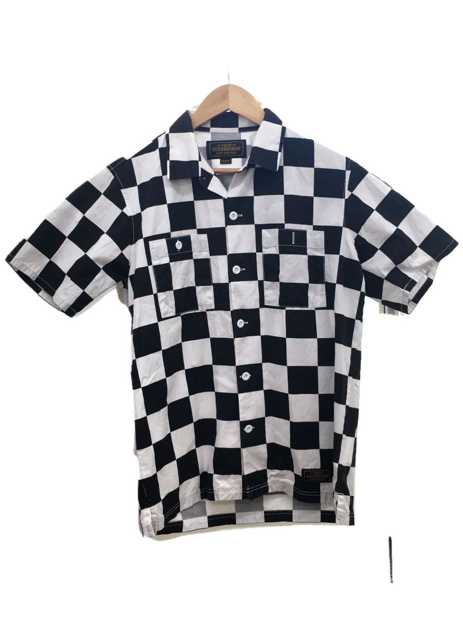 Shirt Short sleeve Cotton Check Button Down Black