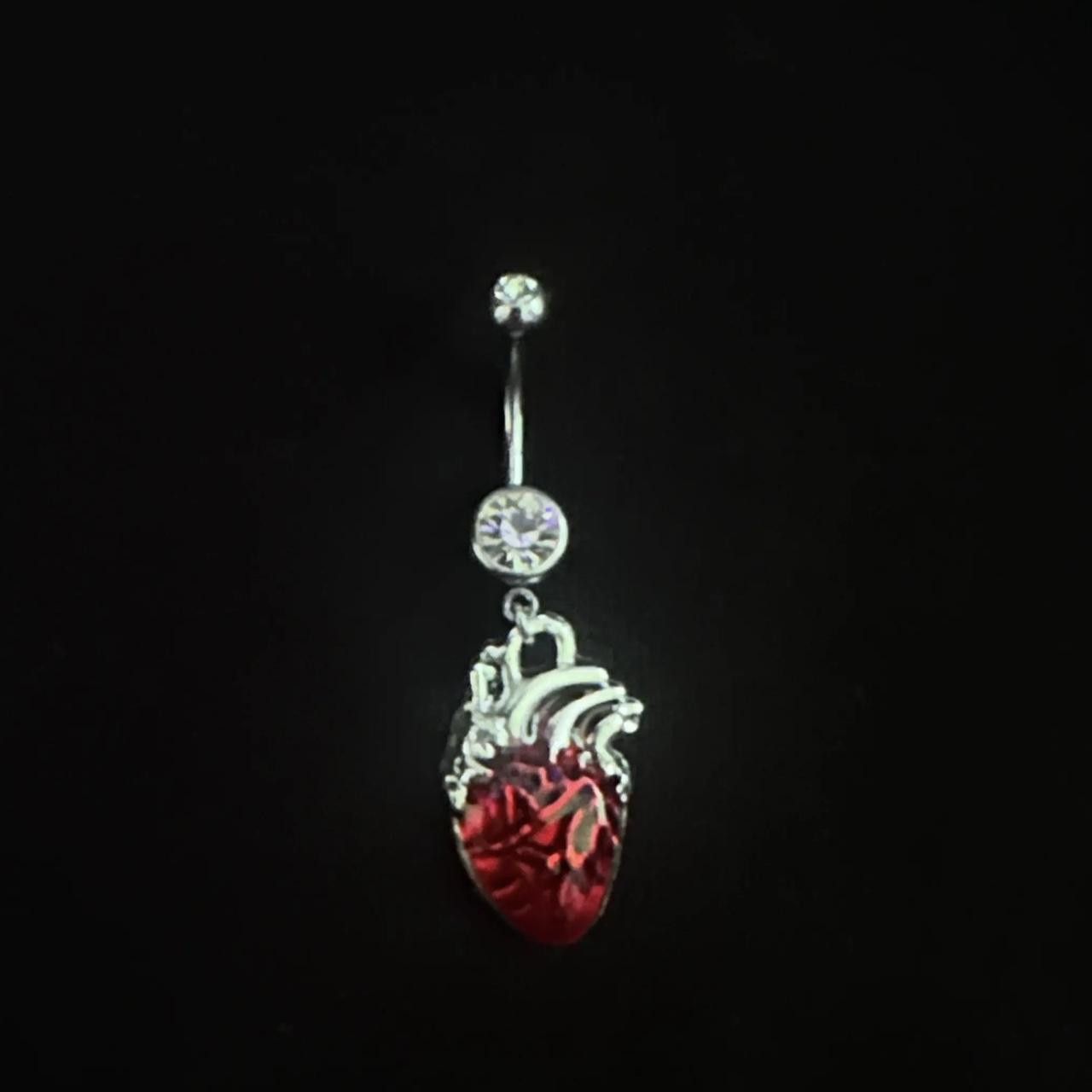 Handmade Human Heart Belly Button Ring Size ONE SIZE - 1 Preview