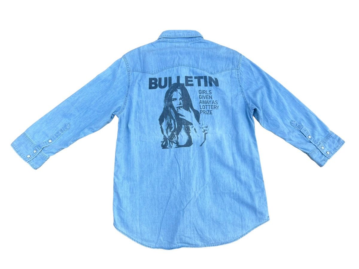 Vintage Stooge & Co Japan 3 Quater Sleeve Faded Chambray Shirt Size US M / EU 48-50 / 2 - 4 Thumbnail