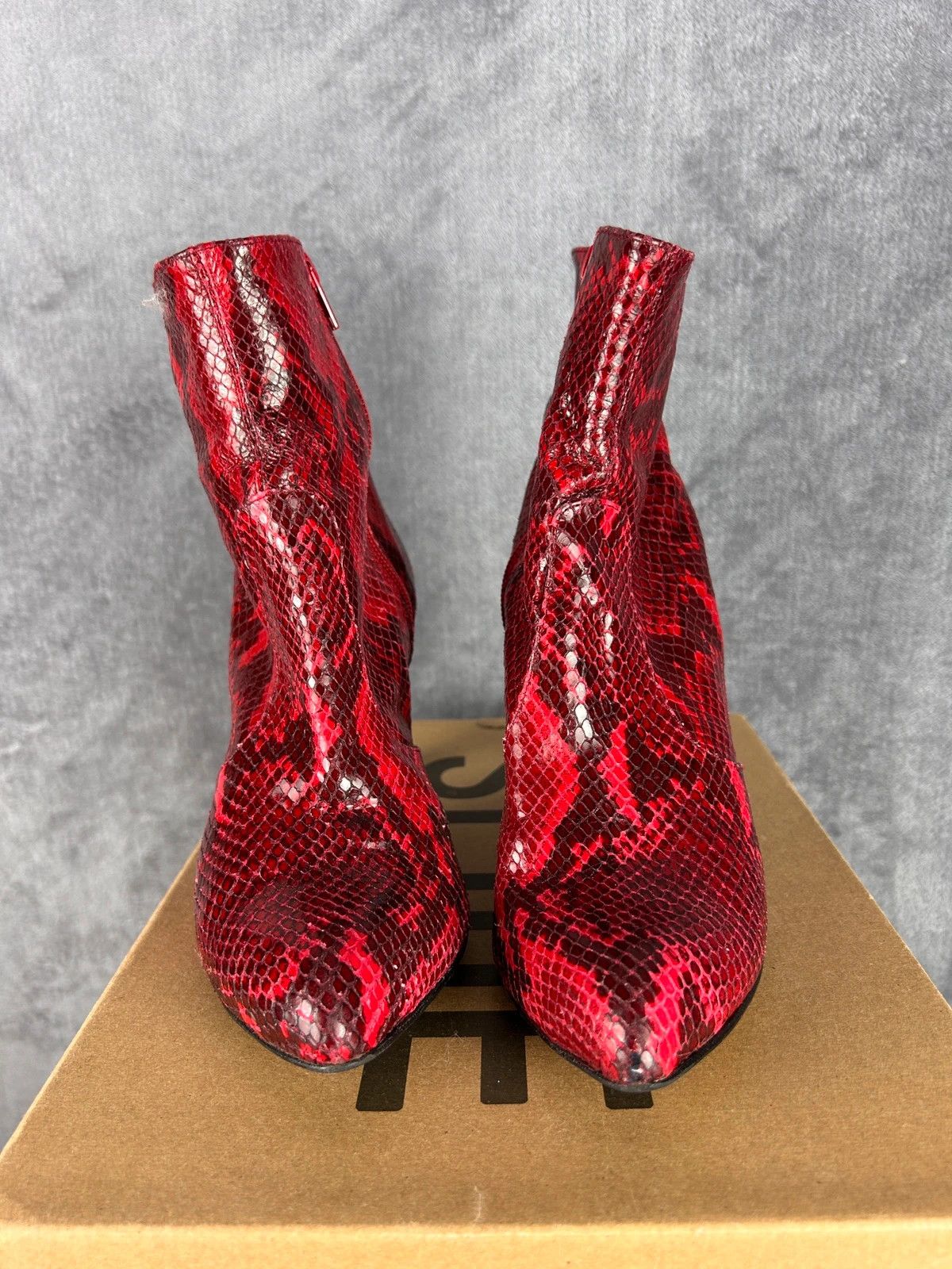 Designer × Faith Connexion Faith snake skin heels red with zip Size US 8 / IT 38 - 5 Thumbnail