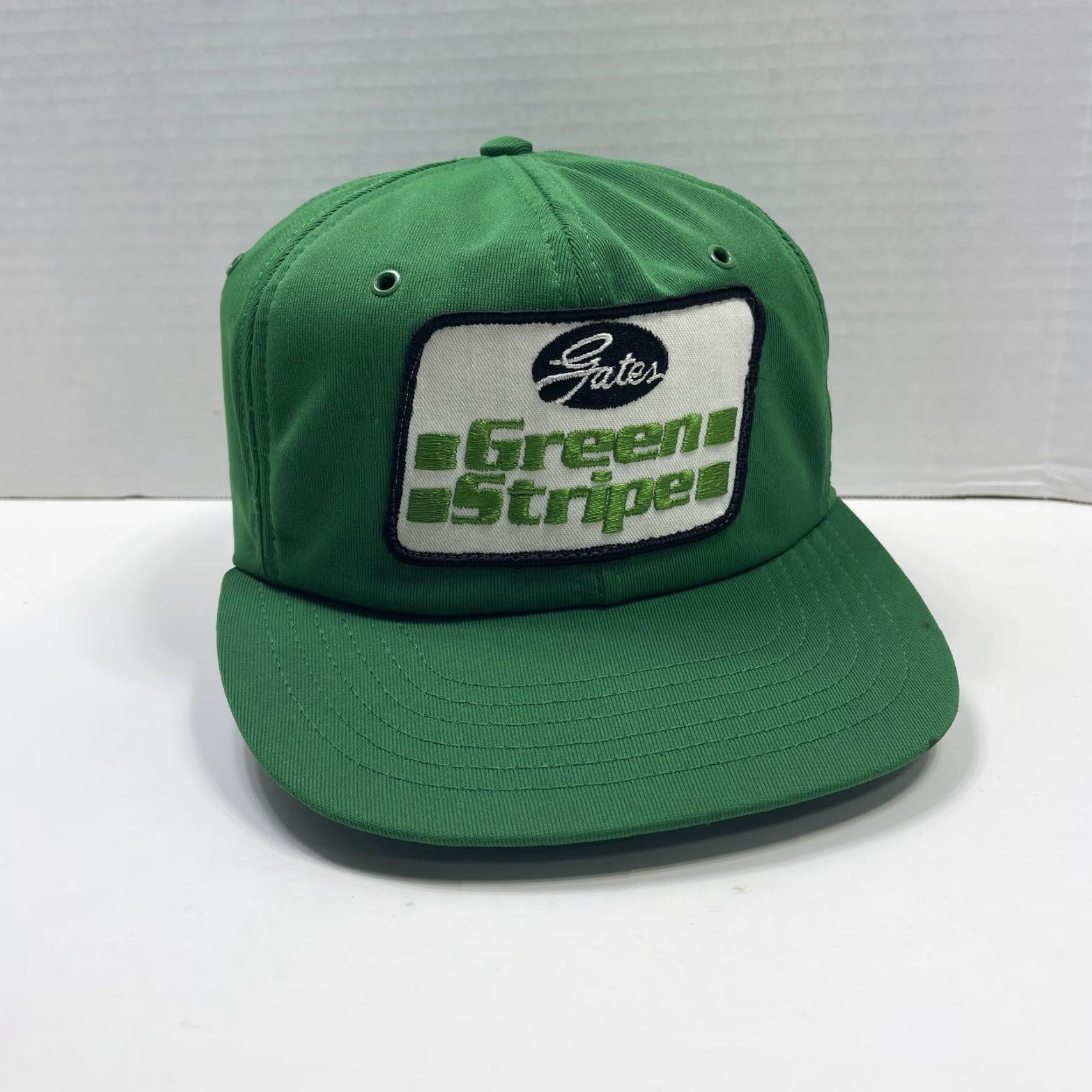 Vintage VINTAGE Gates Green Stripe Hat Cap Snap Back Green Patch Advertising Mens 80s Size ONE SIZE - 2 Thumbnail