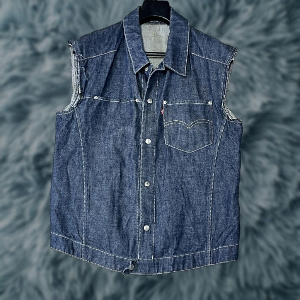 Levi's Levi's Vest Denim Button Up Blue Western Pocket Size Medium Men Regular Cotton Denim Vest Blue Western Pocket Medium Mens Size US M / EU 48-50 / 2 - 1 Thumbnail