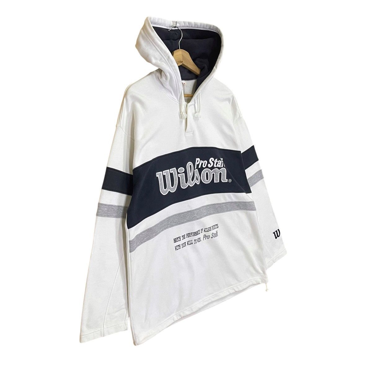 Japanese Brand Vintage 90s Wilson Big Logo Embroidered Crewneck Hoodie Size US L / EU 52-54 / 3 - 2 Thumbnail