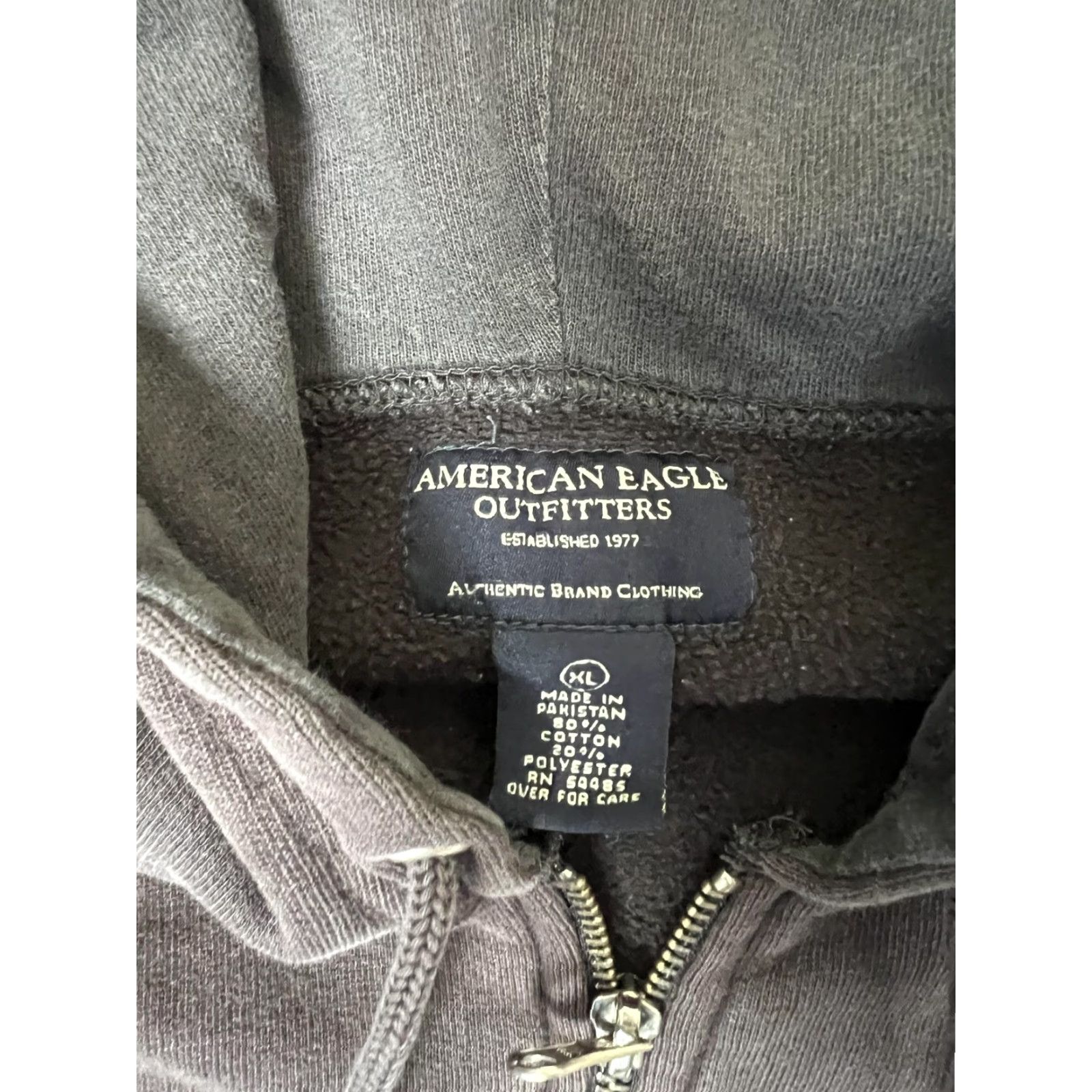 American Eagle Outfitters VINTAGE American Eagle Outfitters Hoodie Mens 2XL Brown Full Zip Hooded Pockets Zipper Logo Sweatshirt Size US XXL / EU 58 / 5 - 7 Thumbnail