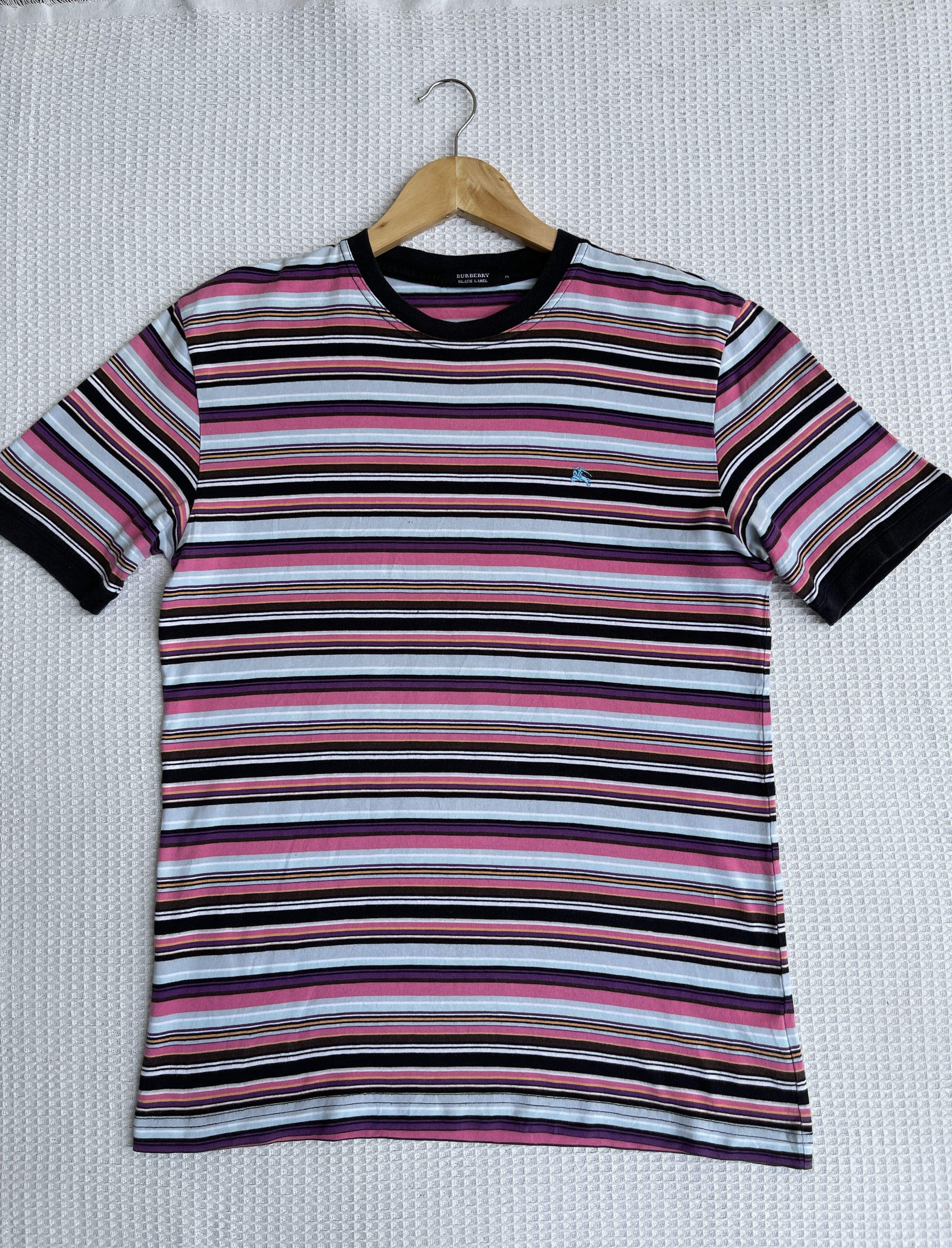 Burberry × OVER THE STRiPES × Vintage Last Drop🔥Rare‼️ Vintage Burberry Black Label Striped T Shirt Size US S / EU 44-46 / 1 - 8 Thumbnail
