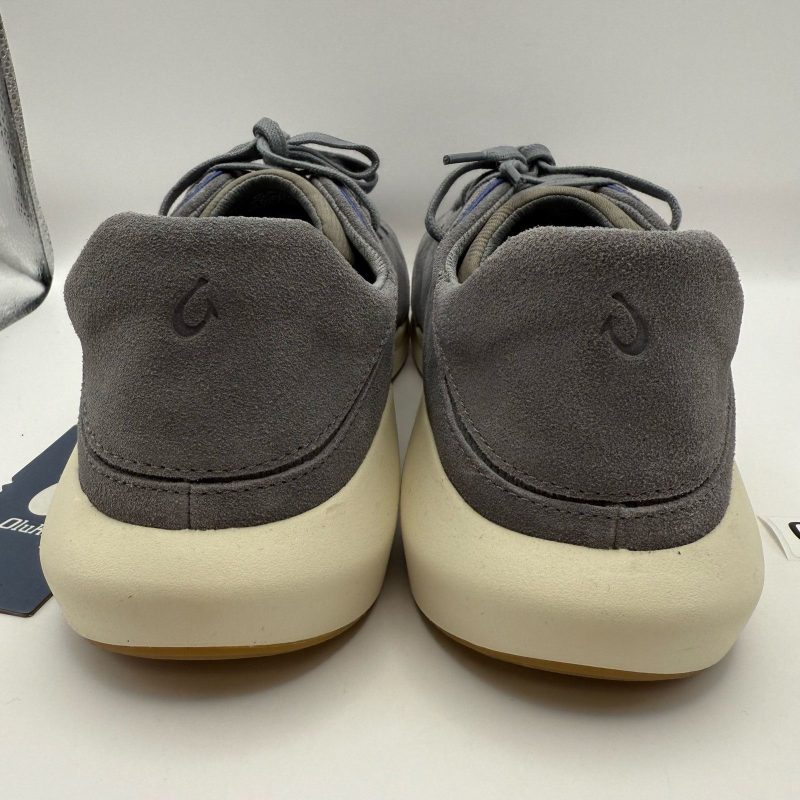 Olukai OLUKAI KOHEO MEN'S 10 GREY SUEDE LEATHER CONVERTIBLE SNEAKER Size US 10 / EU 43 - 3 Thumbnail