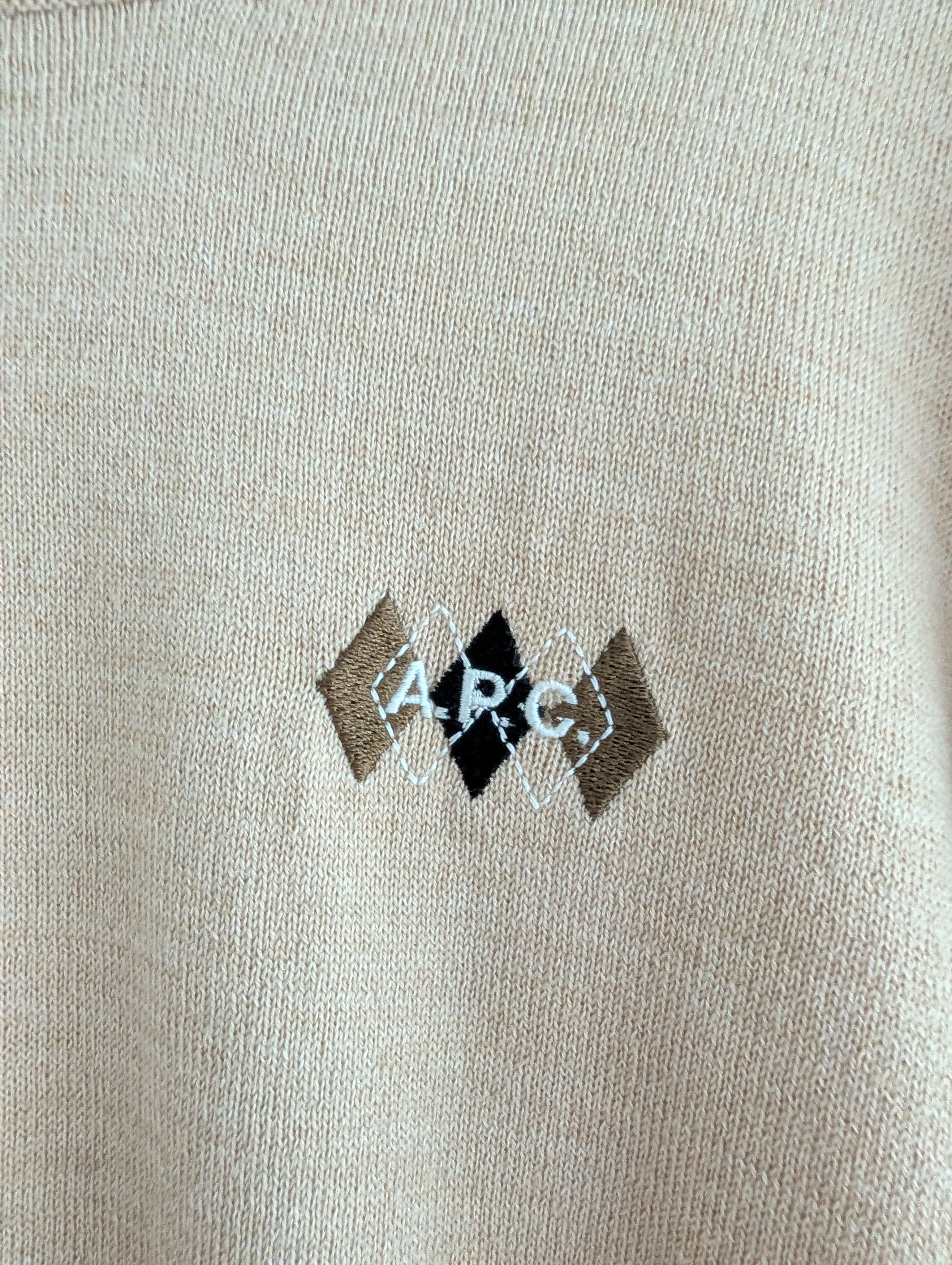 A.P.C. A.P.C. Beige Knit Sweater with Embroidered Argyle Logo Large Size US L / EU 52-54 / 3 - 2 Thumbnail